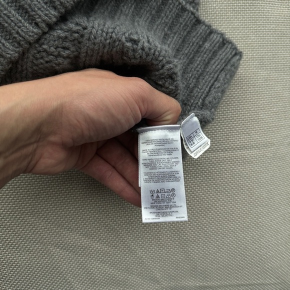 Brooks Brothers Grey Cable Knit Quarter-Button Sweater - 100% Wool, Men’s M - Picture 4 of 5
